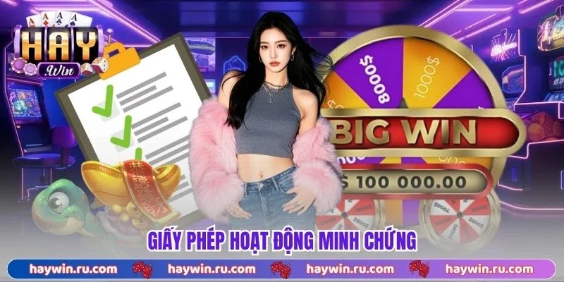 Giấy phép hoạt động minh chứng 
